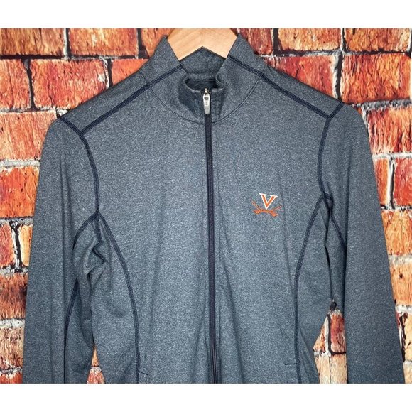 University of Virginia Cavaliers UVA Women’s Medium Gray Full Zip Jacket CB - Picture 1 of 6